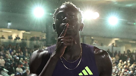 Gout Gout after Saturday night’s race.