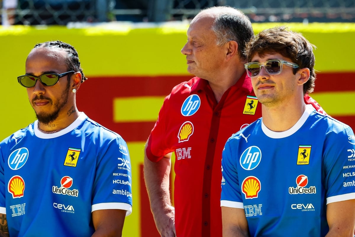 Fred Vasseur, Charles Leclerc, Lewis Hamilton, Ferrari, Monza, Italy, 2025