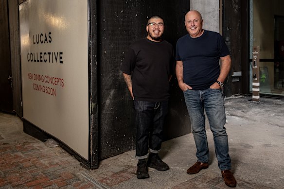 Restaurateur Chris Lucas (right) and chef Dan Chan outside forthcoming restaurant Wishbone.