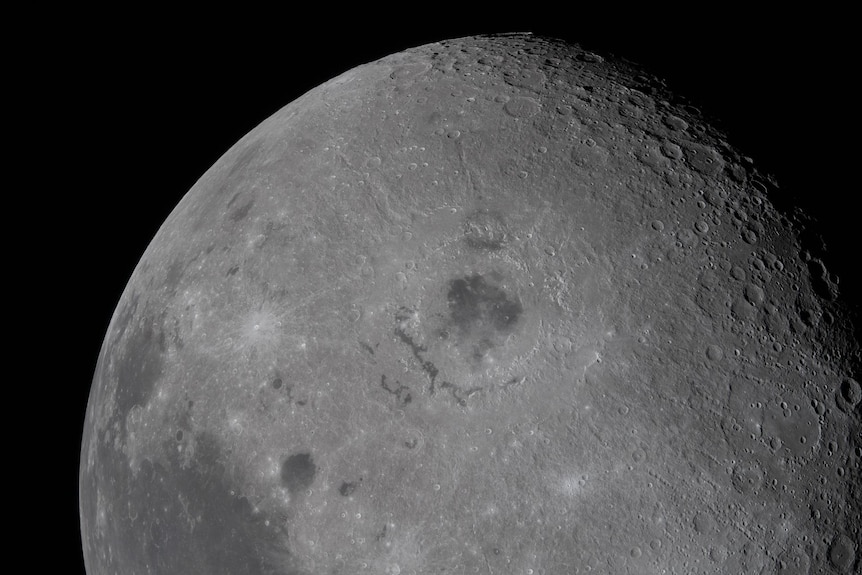 a close up of the moon with its craters visible 