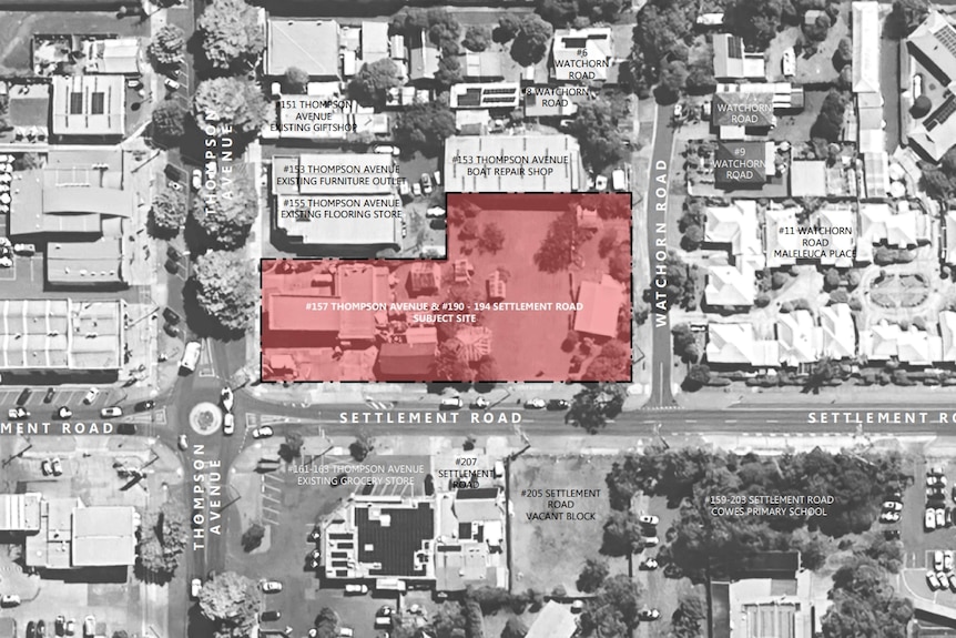 Map of the proposed McDonald's restaurant on Phillip Island. 