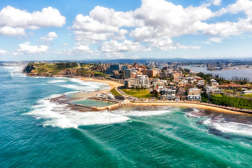 Aerial view of Newcastle in NSW