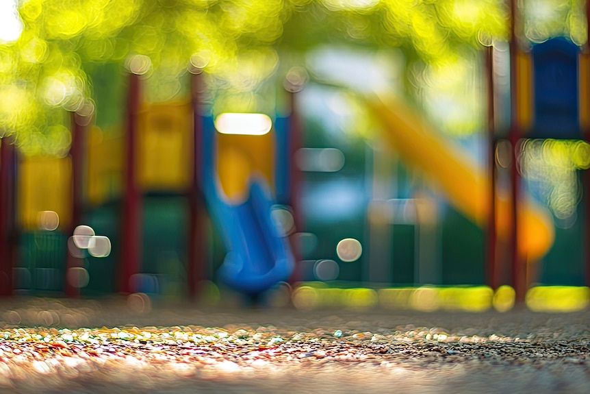 A blurred image of a child's playground