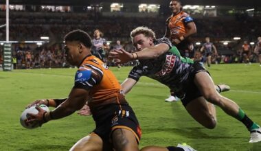 NRL 2026, Anzac Round, Wests Tigers, Canberra Raiders, live blog, round 8, match highlights, injuries, coaches media conferences