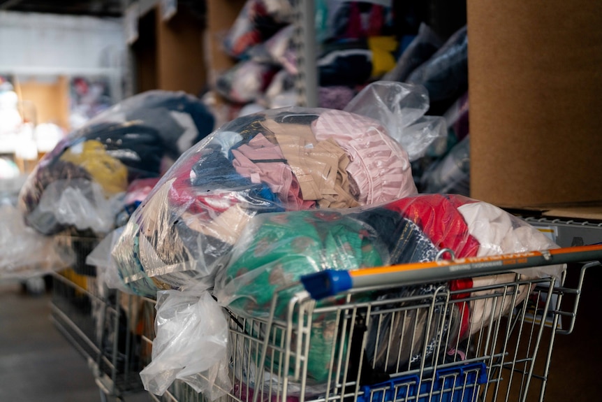 Clothes in a trolley