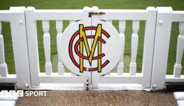 A gate at Lord's displaying the MCC logo