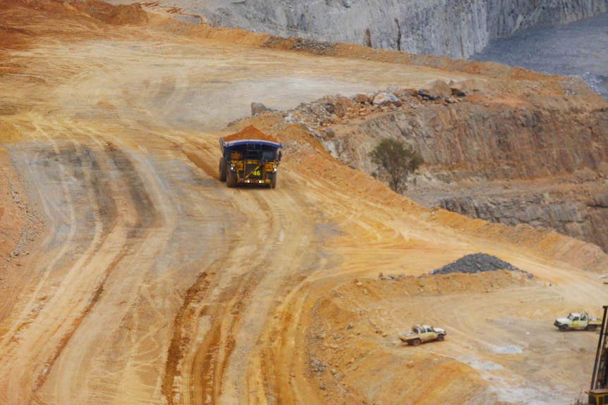 The pit of Newmont's gold mine near Boddington