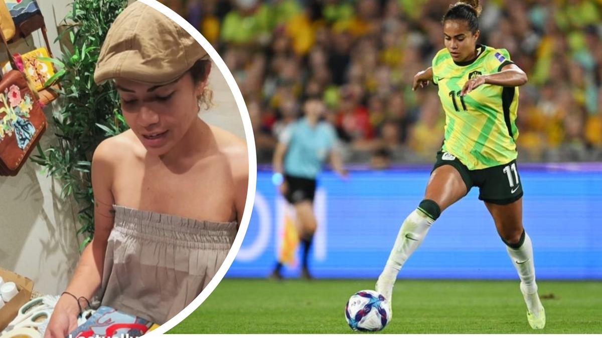 Mary Fowler: Matildas star unveils hidden creative talent as painter of handbags