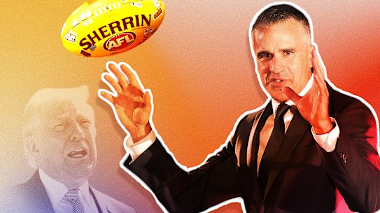 South Australian Premier Peter Malinauskas jokingly invoked the negotiation style of US President Donald Trump as he referenced his state’s desire to sign a long-term deal with the AFL to host Gather Round.
