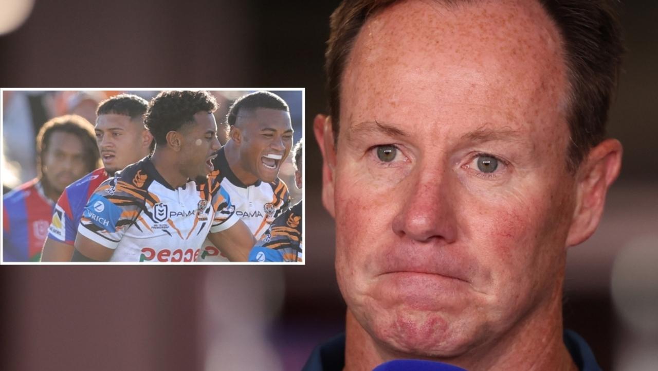 Newcastle Knights thrashed by Wests Tigers as NRL fans rage after horror result