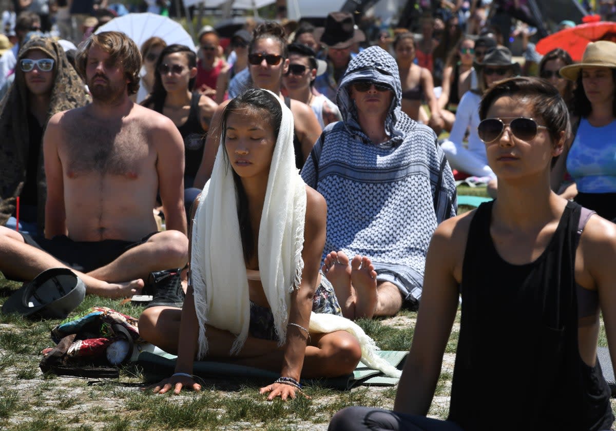 Meditation can help to lower heart rate and levels of the stress hormone cortisol. The practice is thousands of years old (AFP via Getty Images)