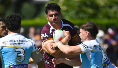Giant Broncos prop attends NFL training camp