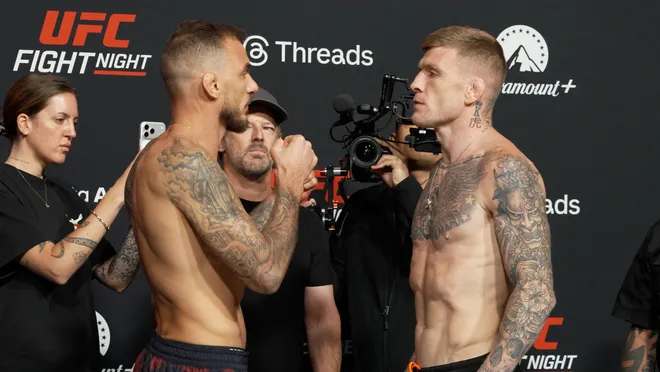 Renato Moicano vs. Chris Duncan, UFC Fight Night 272 weigh-ins faceoff