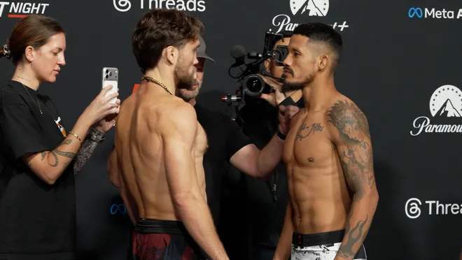 Ethyn Ewing vs. Rafael Estevam, UFC Fight Night 272 weigh-ins faceoff