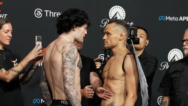 Tommy McMillen vs. Manolo Zecchini, UFC Fight Night 272 weigh-ins faceoff