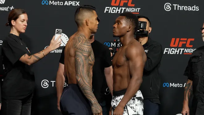 Kai Kamaka III vs. Dakota Hope, UFC Fight Night 272 weigh-ins faceoff