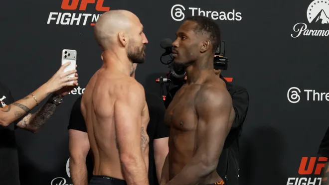 Lando Vannata vs. Darrius Flowers, UFC Fight Night 272 weigh-ins faceoff