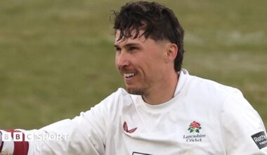 Paul Coughlin celebrates scoring century