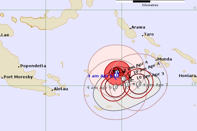 BOM forecast track map of Tropical Cyclone Maila