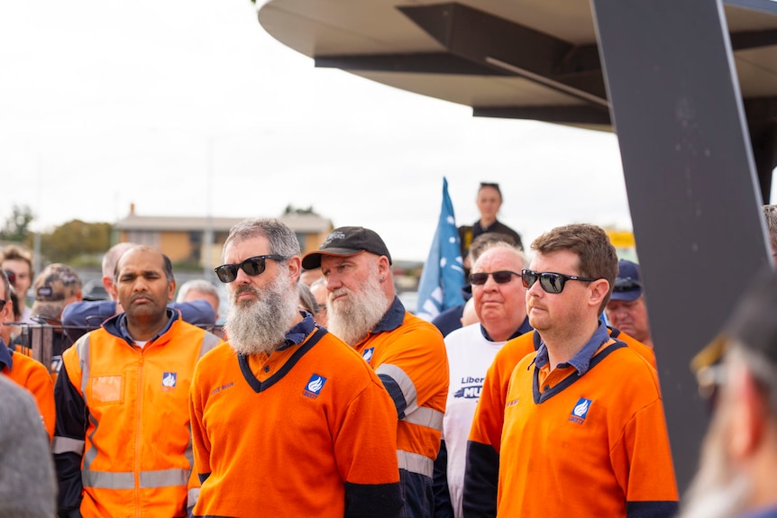 Crowd of people standing outside