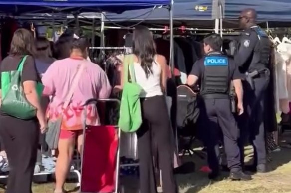 Stallholders at Her Wardrobe Market at Mount Gravatt were moved on by police on Sunday, April 12.
