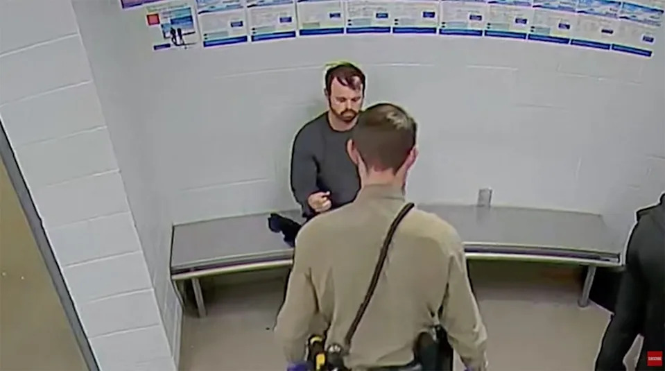 Joseph, seen above sitting in jail, was released from Bay County Jail on March 31 after he paid $60,000 of his total bond. Washington County Sheriff's Office