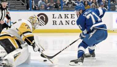 Penguins, goaltender Stuart Skinner struck down by Lightning