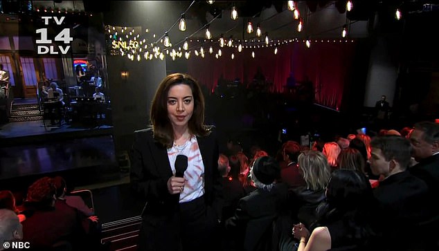 The actress made her first public appearance since Baena's death at the SNL 50 special (pictured) in February 2025. She paid tribute to Baena by wearing a tie-dye shirt, as they wore matching tie-dye pajamas at their low-key wedding