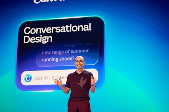 Adams at the launch of the new AI-based product push in LA.