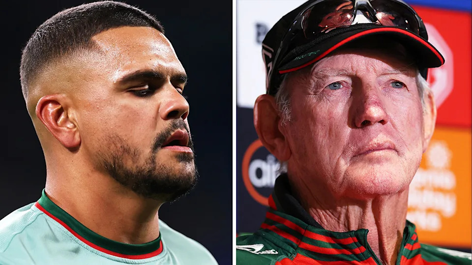 Wayne Bennett and the Rabbitohs are set to ask the NRL for exemption to bring in Matt Dufty to potentially play fullback to allow Latrell Mitchell to remain at centre. (Images: Getty Images)
