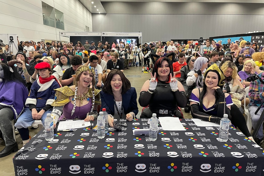 The judging panel at a cosplay competition
