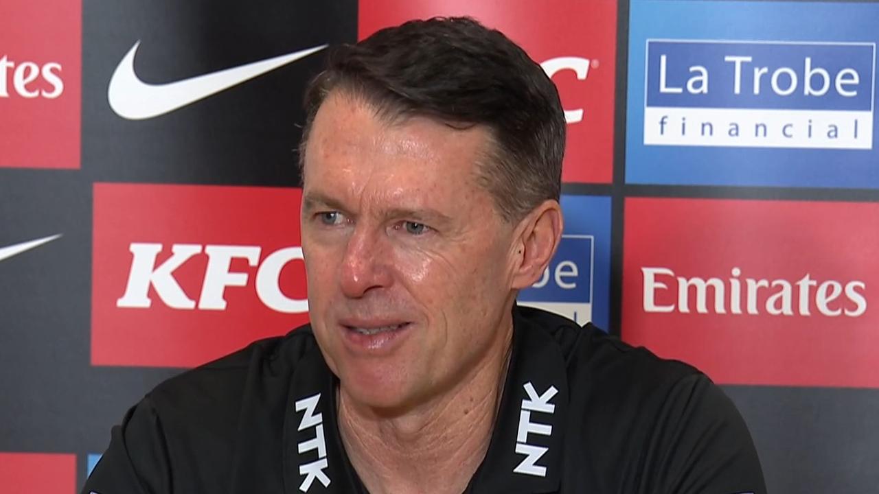 Craig McRae post-match press conference, Collingwood Magpies loss to Fremantle Dockers, video, Gather Round, Angus Anderson, Jordan De Goey injury latest, concussion, latest news