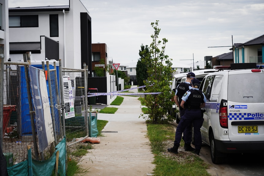 nsw police at a house in melonba investigating an alleged pre-organised fight that ended with a man charged for murder