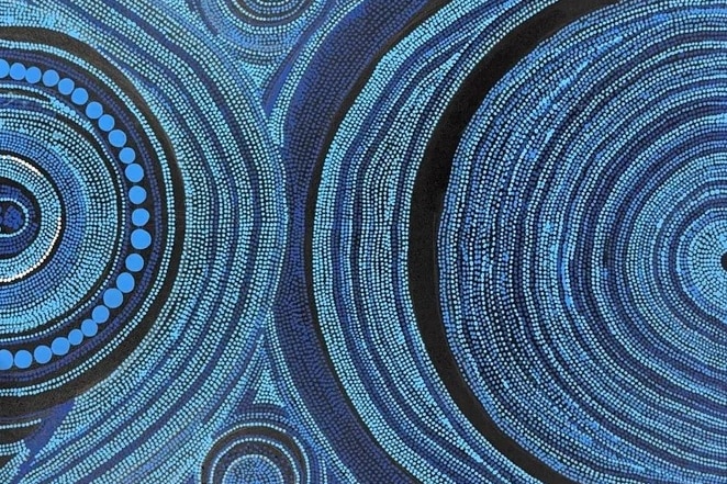 A blue dot painting