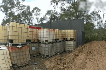 Containers stacked at Greenbank