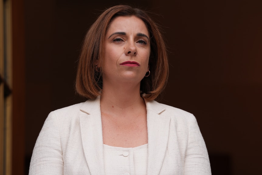 anika wells at a press conference