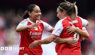 A graphic that reads 'Follow our women's football TikTok' with a picture of a mobile phone
