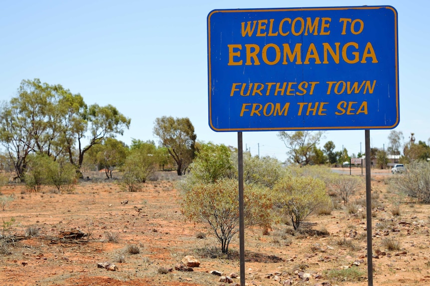 Eromanga town sign.