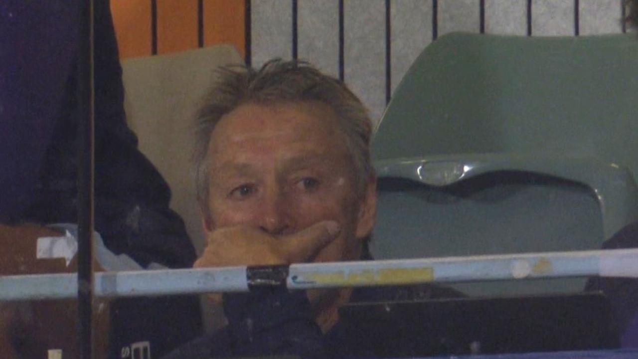Craig Bellamy cut a dejected figure. Image: Kayo