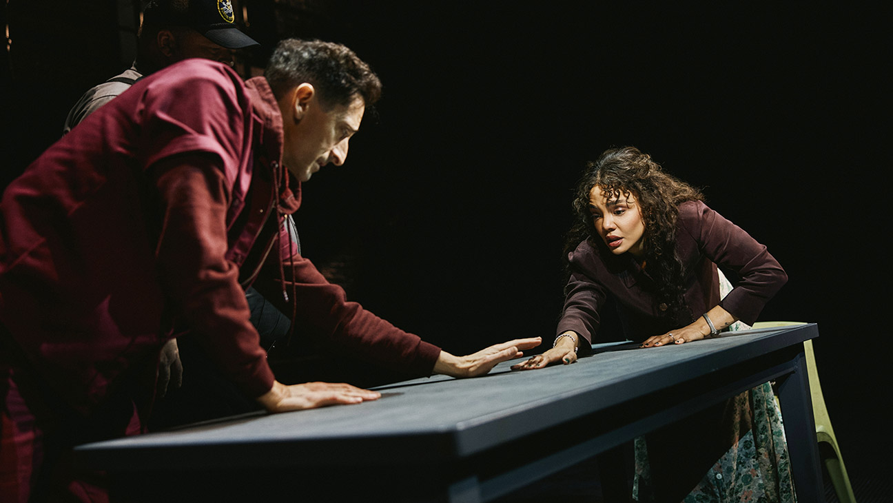 Adrien Brody and Tessa Thomspon in The Fear of 13 on Broadway