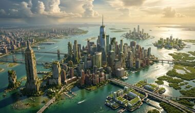 An AI vision of New York 1000 years from now