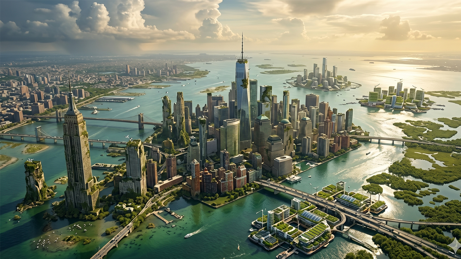 An AI vision of New York 1000 years from now