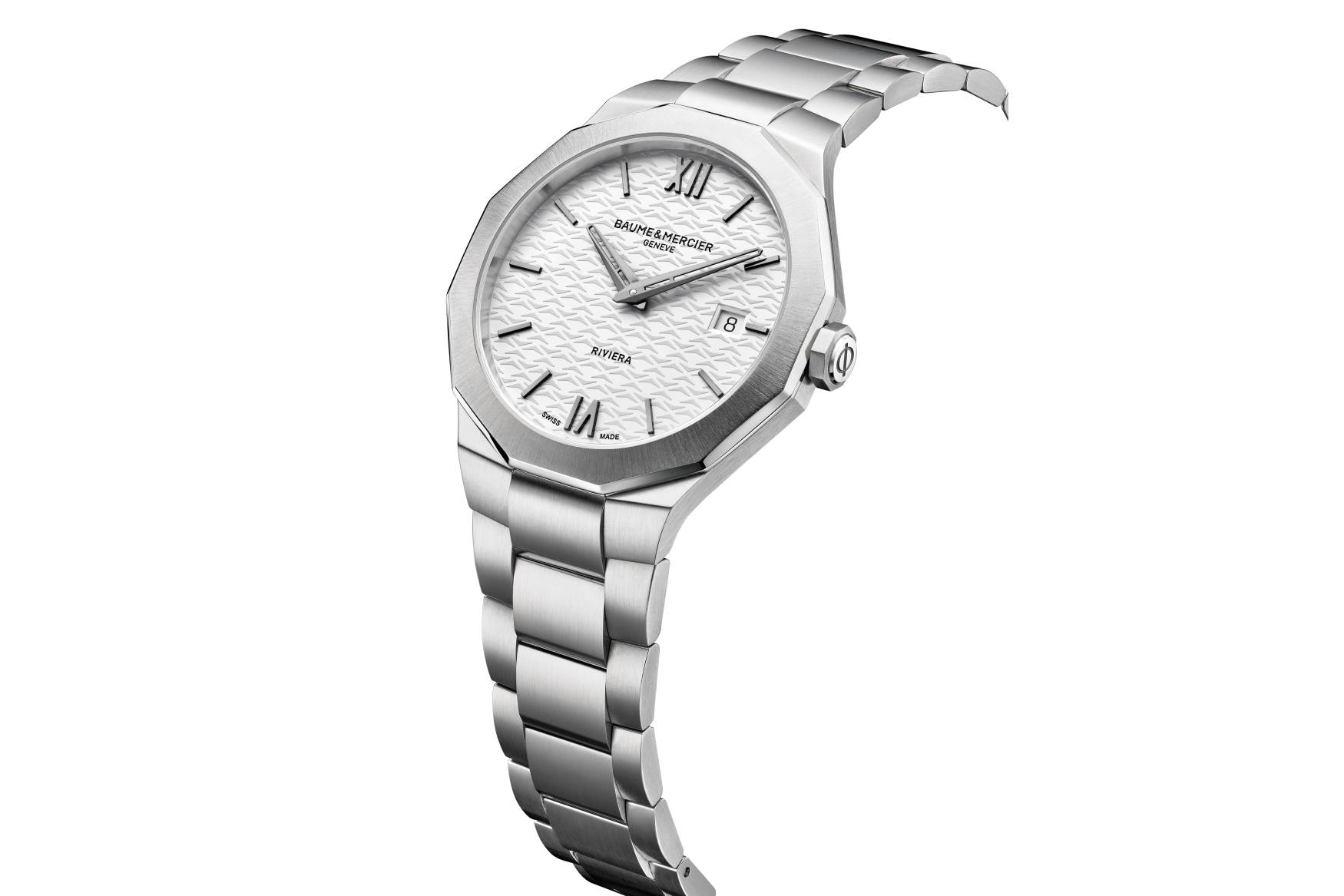 Baume et mercier riviera 73 white angle