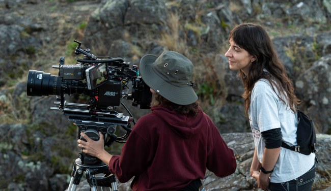 Maya Bankovic and Sophy Romvari shooting 'Blue Heron'