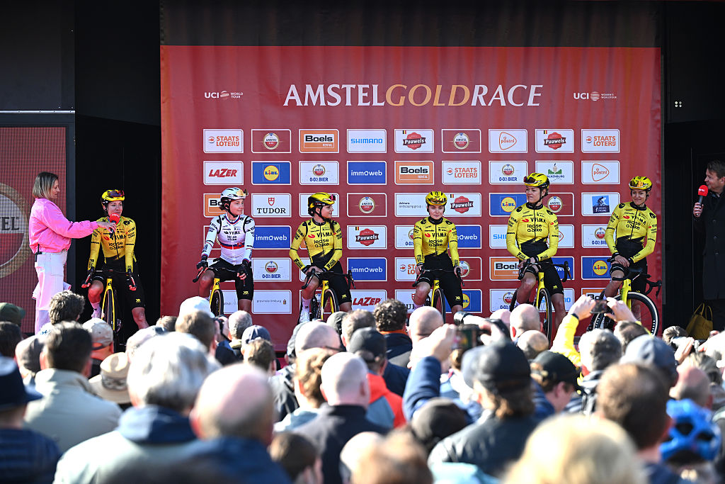 Team Visma-Lease a Bike prior to the 12th Amstel Gold Race Ladies Edition 2026 - Women's Elite (Photo by Luc Claessen/Getty Images)