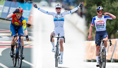 Mattias Skjelmose, Demi Vollering and Remco Evenepoel