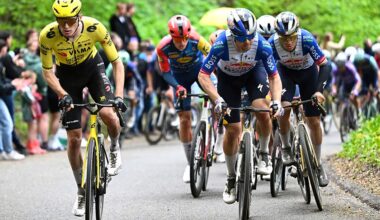 Matteo Jorgenson out of the saddle during the Amstel Gold Race 2026