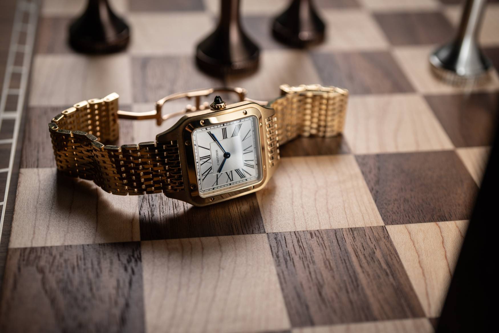 Cartier Santos Dumont Gold silver prop