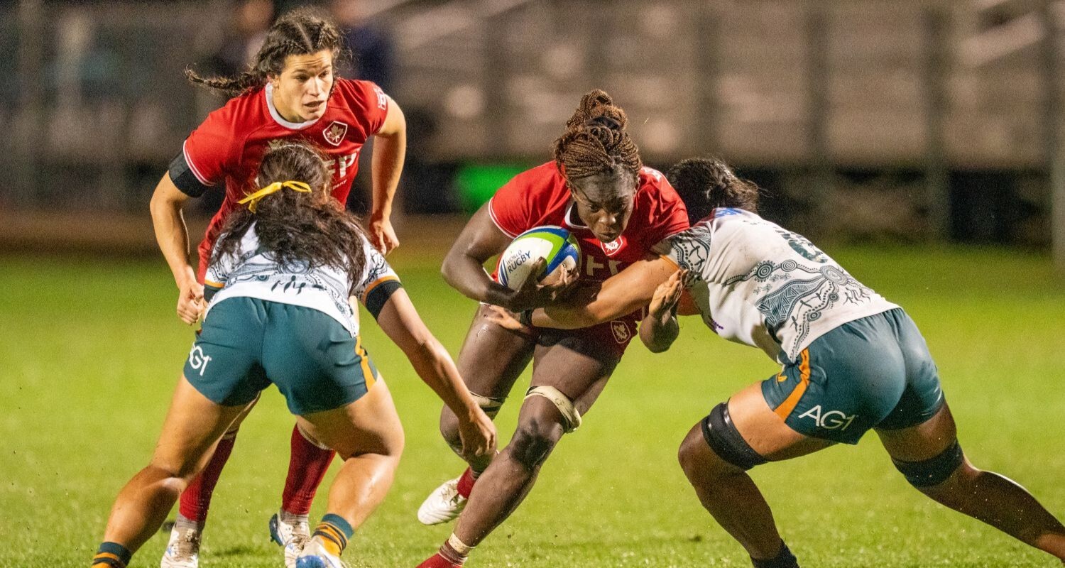 CANADA’S WOMEN’S RUGBY TEAM DEFEATS AUSTRALIA 24-0 UNDER WET CONDITIONS IN CALIFORNIA — Rugby Canada