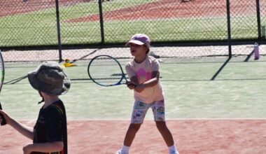 Youngsters enjoy tennis in school holidays